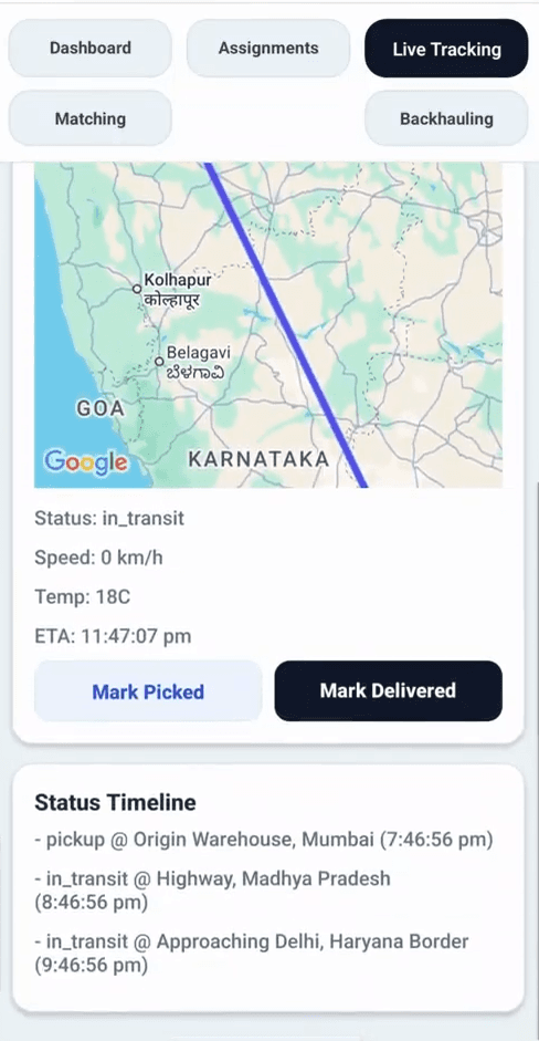 Coldchain Optimization: Logistics Matching Engine preview 2